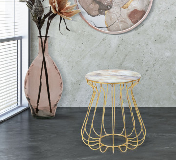 Măsuță de cafea aurie din metal, Ø 48 cm, Lale Mauro Ferretti – imagine de catalog suplimentară