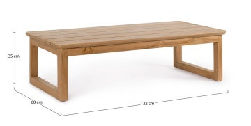 Masuta de cafea pentru gradina, lemn de teak, maro, 122x60x35 cm, Evora Bizzotto - Img 2