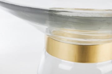 Masuta de cafea transparenta/aurie din sticla si metal, ∅ 36 cm, Azmin Bizzotto - Img 4