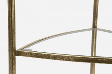 Noptiera auriu antichizat din metal si sticla, 41,5x40x80,5 cm, Triangle Mauro Ferretti - Img 6