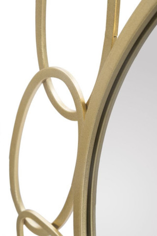 Oglinda decorativa aurie cu rama din metal, ∅ 84 cm, Glam Chain Mauro Ferretti - Img 3