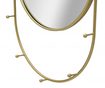 Oglinda decorativa aurie cu rama din metal, 40x79,5x5,5 cm, Oval Mauro Ferretti - Img 2