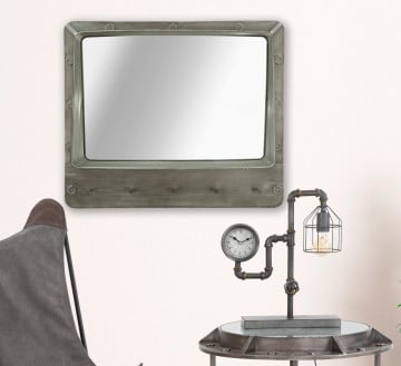 Oglinda decorativa gri din metal si sticla, 70 x 19,5 x 60 cm, Bolt Mauro Ferreti - Img 8