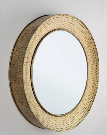 Oglinda rotunda aurie din metal, ∅ 80 cm, Adara Bizzotto - Img 4