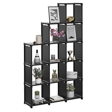 Organizator cub versatil, 105 x 30 x 140 cm, metal / textil, negru, Songmics - Img 5