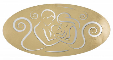 Panou decorativ auriu din metal, 120x2x60 cm, Nativity-A Mauro Ferretti - Img 1