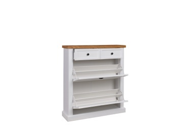 Pantofar GALINEO 01 – 97.5x27.5x110 cm – Alb / Stejar natural – fotografie de produs pe fundal neutru