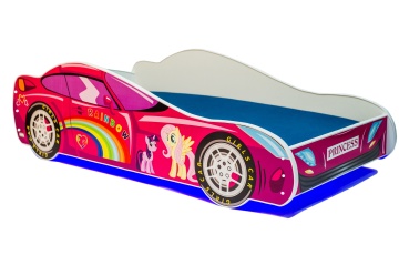 Pat and LED lighting CAR PINK – cu iluminare LED – cu saltea inclusă – cu somieră inclusă – Pink – Suprafață dormit 160x80 - Img 2