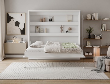Pat rabatabil Devesto Horizontal Wall 160 alb, 200x160 cm – Alb - Img 5