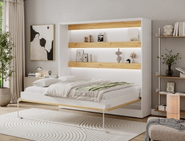 Pat rabatabil Devesto Horizontal Wall 160 Artisan Eiche LED, 200x160 cm – Artisan Eiche - Img 3