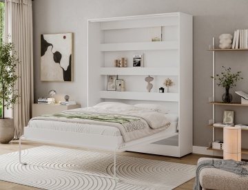 Pat rabatabil Devesto Vertical Wall 160 alb, 160x200 cm – Alb - Img 3