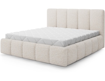 Pat tapițat Edvige, 160x200 cm cu somieră din lemn, mecanism cu pistoane pe gaz, ladă de depozitare – Jaffray 18