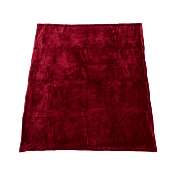 Patura fleece cu blanita Dark Red, Heinner Home, 127x150 cm, 100% poliester, visiniu - Img 5
