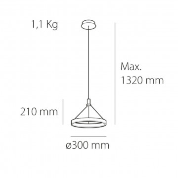Pendul LED 18W, Negru, Hoop 3, Kelektron - Img 4