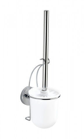 Perie de toaleta cu suport autoadeziv, Wenko, Milazzo Vacuum-Loc®, 10 x 36.5 x 12 cm, inox - Img 2