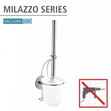 Perie de toaleta cu suport autoadeziv, Wenko, Milazzo Vacuum-Loc®, 10 x 36.5 x 12 cm, inox - Img 12