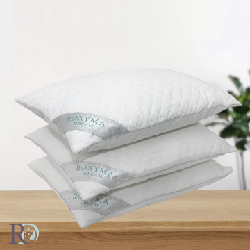 Perna antialergica 50x70 cm, 600 g, husa microfibra, alb, Roxyma Dream Sanya Lux