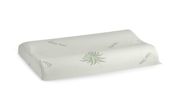 Perna ergonomica Memory Aloe Vera Somnart, sustinere exacta pentru gat si cap, husa detasabila, 42x72x12 cm - Img 1