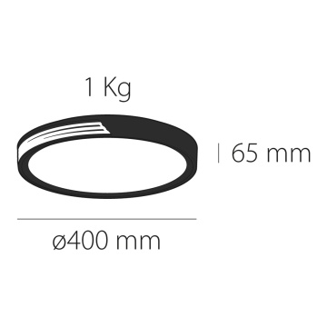 Plafoniera LED 48W, Ø40 cm, Negru, Skoll, Kelektron – prezentare alternativă a produsului