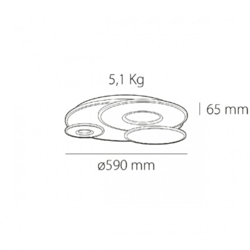 Plafonieră Belinus Kelektron LED 80W albă, Ø59 cm, flux 7600 lm și lumină reglabilă 3000K-6000K