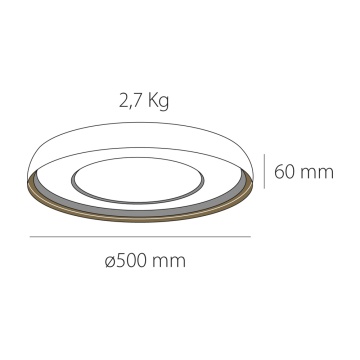 Plafoniera LED Turpial, 60W, 2700 lm, Alb + Cupru, Kelektron - Img 5