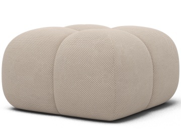 Puf Tapitat Covio 85x85x52 cm, Beige Velvet – Calmora 18