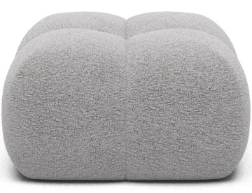 Puf Tapitat Covio 85x85x52 cm, gri Chenille – Kendell 03 - Img 4