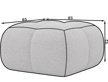 Puf Tapitat Covio 85x85x52 cm, maro Chenille – Kendell 22 - Img 6