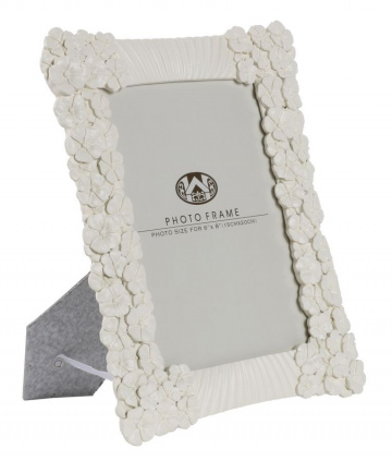 Rama foto alba din sticla si rasina, 22,8 x 2 x 28 cm, Cempak Mauro Ferreti