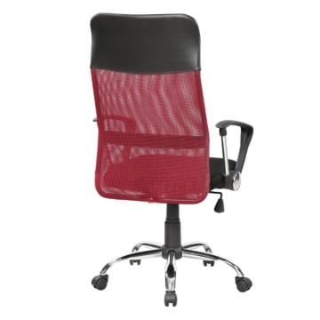 Scaun de birou ergonomic Bedora Lotte, Mesh, Negru/Rosu - Img 4