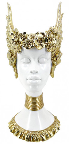 Sculptura aurie / alba din rasina, 17,5 x 17 x 38 cm, Athena Mauro Ferreti