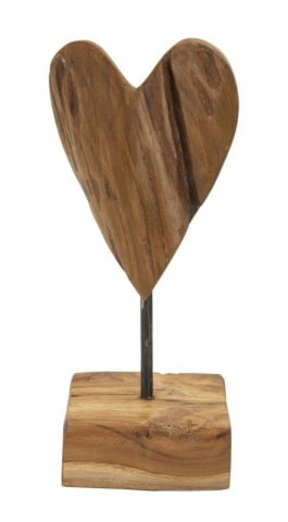 Sculptură Cuore din Teak Reciclat, 10x10x25 cm , Mauro Ferretti - Img 4