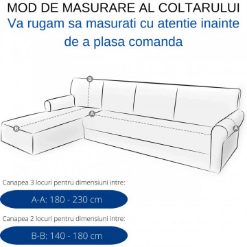 Set 2 huse elastice pentru coltar, catifea, marime: M+L, gri, HCCJ-02 - Img 7