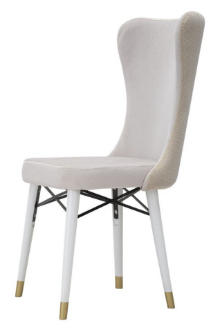 Set 2 scaune dining crem din catifea si lemn de Stejar, Mimoza Mauro Ferretti - Img 5