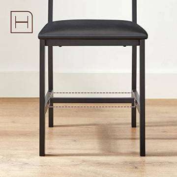 Set 2 scaune dining, PAL melaminat / metal, maro / negru, Vasagle - Img 5