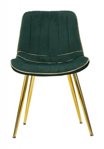 Set 2 scaune dining verzi din catifea si metal, PARIS Mauro Ferretti - Img 4