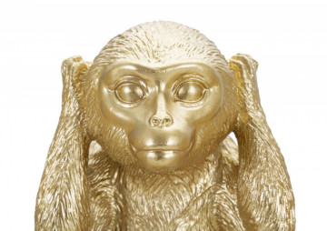 Set 3 statuete aurii din polirasina, 13 x 14 x 19,5 cm, Monkey Mauro Ferreti - Img 4