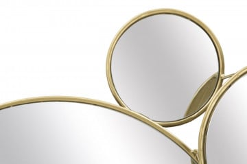 Set 7 oglinzi decorative aurii cu rama din metal, 81x73x7,5 cm, Glam Mauro Ferretti - Img 5
