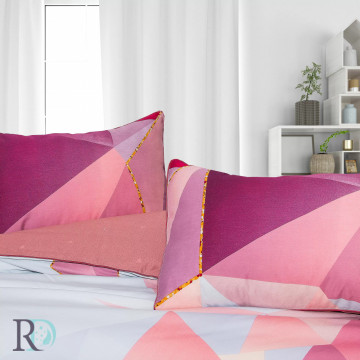 Set lenjerie de pat, 100% bumbac, tesatura satin, roz / fucsia, Roxyma Dream Sunset - Img 4