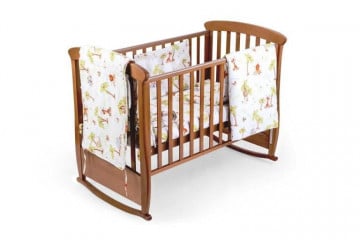 Set pentru patut bebe, Somnart, cearceaf cu elastic pentru saltea 60x120x10, pernuta 37×55, pilota 100×105, aparatori 180x45, model Jungle - Img 4