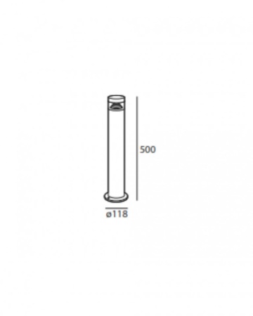 Perspectivă alternativă corp de iluminat Integral 670 tip stâlp, inox și policarbonat, IP65, SKU 65 6 02 3.6 30 670