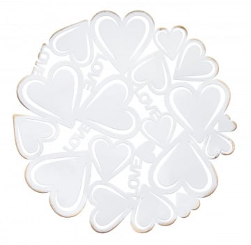 Suport decorativ pentru obiecte, metal, ø 29 x H4 cm, White Heart Mauro Ferreti - Img 3