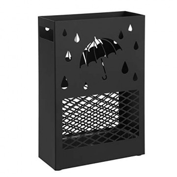 Suport umbrela, 28 x 12 x 41 cm, metal, negru, Songmics - Img 1