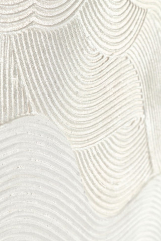 Tablou decorativ alb din lemn de Pin si panza, ∅ 90 cm, Texture Bizzotto - Img 3