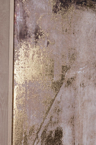 Tablou decorativ in ulei maro/auriu din MDF si panza, 62,6x4,3x92,6 cm, Bold Abstract Bizzotto - Img 2