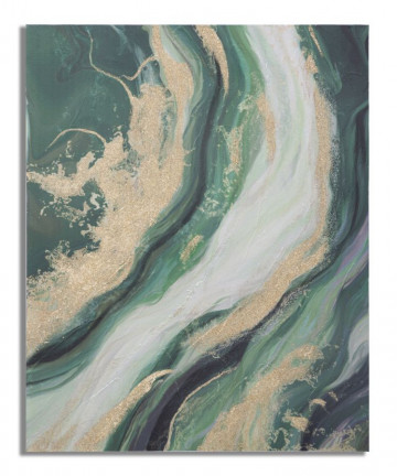 Tablou decorativ multicolor din lemn de Pin si panza, 80x2,8x100 cm, Verdeery Mauro Ferretti - Img 1