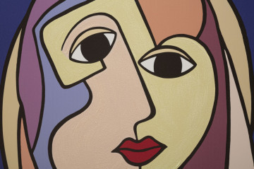 Tablou decorativ multicolor din lemn de Pin si panza, 80x3x120 cm, Double Face-A Mauro Ferretti - Img 2
