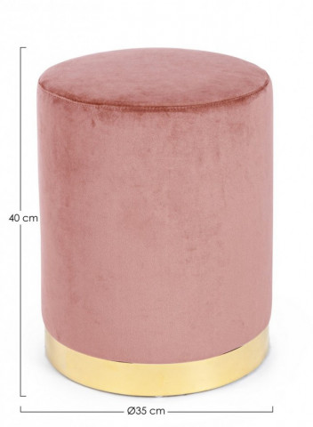Taburet rotund roz din catifea, 35 cm, Lucilla Bizzotto - Img 2