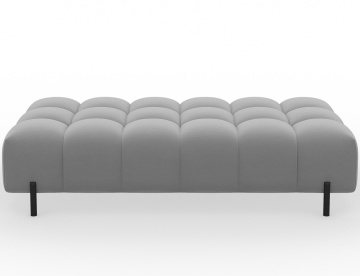 Taburet Tapitat cu Picioare Ferivo, 140x70x40cm, gri plush – Royal 18 - Img 4