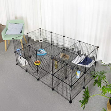 Tarc interior pentru animale de companie, 143 x 73 x 71 cm, metal, negru, Feandrea - Img 7